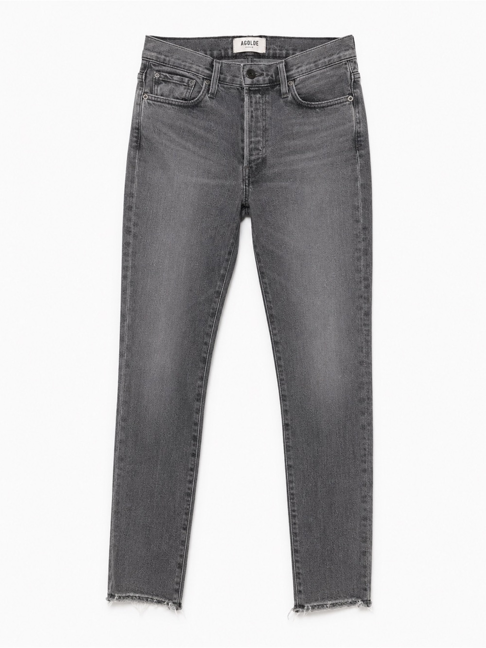 Agolde Washed Charcoal High-Rise Skinny Jeans